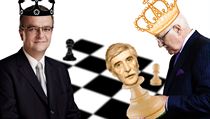 Není od věci zamyšlení, jaké politické šachy začali hrát dva tuzemští velmistři: Miroslav Kalousek a Václav Klaus. Ministr školství Josef Dobeš či jeho personalista Ladislav Bátora by pak byli jen pěšáky promyšlené hry... Není od věci zamyšlení, jaké politické šachy začali hrát dva tuzemští velmistři: Miroslav Kalousek a Václav Klaus. Ministr školství Josef Dobeš či jeho personalista Ladislav Bátora by pak byli jen pěšáky promyšlené hry...
