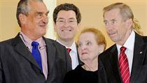 Left to right: Czech Foreign Minister Karel Schwarzenberg, US Ambassador Norman Eisen, Madeleine Albright, Václav Havel Left to right: Czech Foreign Minister Karel Schwarzenberg, US Ambassador Norman Eisen, Madeleine Albright, Václav Havel