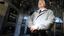 Svatobor chairman Václav Liška inside the Slavín crypt Svatobor chairman Václav Liška inside the Slavín crypt