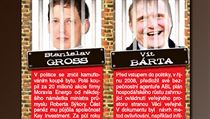 Ex-Prime Minister Stanislav Gross ČSSD and Public Affairs (VV) paymaster Vít Bárta top the list of Czech politicians and businessman who people polled by Blesk say should be behind bars Ex-Prime Minister Stanislav Gross ČSSD and Public Affairs (VV) paymaster Vít Bárta top the list of Czech politicians and businessman who people polled by Blesk say should be behind bars