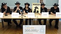 NFPK board members, including co-founders Karel Janeček (second from left) and Jan Kraus (second from right), explain the 'WANTED' initiative NFPK board members, including co-founders Karel Janeček (second from left) and Jan Kraus (second from right), explain the 'WANTED' initiative