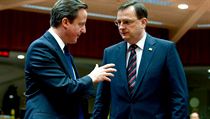 Czech prime minister Petr Nečas (right), seen here chatting with his British counterpart David Cameron, said ahead of the Dec. 8–9 summit in Brussels he did not believe that the Czech Republic would find itself isolated alongside Britain Czech prime minister Petr Nečas (right), seen here chatting with his British counterpart David Cameron, said ahead of the Dec. 8–9 summit in Brussels he did not believe that the Czech Republic would find itself isolated alongside Britain