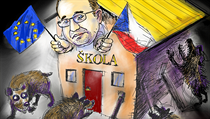 V pondělí vyzval pan ministr politiky a novináře, bátorovsky řečeno kvazisanitární hyeny, aby mu neostřelovali evropské projekty, než je sám Evropské komisi vysvětlí. V pondělí vyzval pan ministr politiky a novináře, bátorovsky řečeno kvazisanitární hyeny, aby mu neostřelovali evropské projekty, než je sám Evropské komisi vysvětlí.