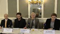 Representatives of NGOs make the case for expanding the NKÚ’s powers — as the ODS promised to do in the coalition’s anti-corruption agreement — at Monday’s press conference Representatives of NGOs make the case for expanding the NKÚ’s powers — as the ODS promised to do in the coalition’s anti-corruption agreement — at Monday’s press conference