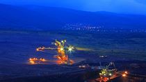 Coal mining by night in the northern Bohemian coal basin Coal mining by night in the northern Bohemian coal basin