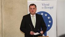Czech Prime Minister Petr Nečas speaking on Monday about Czech economic priorities in EU Czech Prime Minister Petr Nečas speaking on Monday about Czech economic priorities in EU