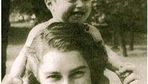 Helen Epstein on her mother's shoulders after arriving in New York, 1948 Helen Epstein on her mother's shoulders after arriving in New York, 1948