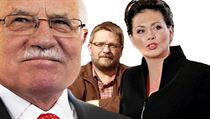 Přeseda Akce D.O.S.T. Michal Semín (uprostřed) se s nikým o podporu Václava Klause nechce přetahovat, ale ví, že ji jeho hnutí má. Suverentia Jany Bobošíkové prezidentovu podporu neočekává, ale nebránila by se jí. Přeseda Akce D.O.S.T. Michal Semín (uprostřed) se s nikým o podporu Václava Klause nechce přetahovat, ale ví, že ji jeho hnutí má. Suverentia Jany Bobošíkové prezidentovu podporu neočekává, ale nebránila by se jí.