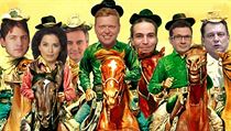 Docválají do poslaneckých lavic? Zleva Svobodní (Petr Mach), Suverenita (Jana Bobošíková), Zemanovci (Vratislav Mynář), lidovci (Pavel Bělobrádek), Piráti (Ivan Bartoš), zelení (Ondřej Liška), LEV 21 (Jiří Paroubek). Docválají do poslaneckých lavic? Zleva Svobodní (Petr Mach), Suverenita (Jana Bobošíková), Zemanovci (Vratislav Mynář), lidovci (Pavel Bělobrádek), Piráti (Ivan Bartoš), zelení (Ondřej Liška), LEV 21 (Jiří Paroubek).