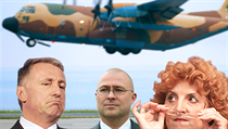 The cabinet of Mirek Topolánek (left) approved a proposal in April 2009 to trade five Czech L-159 fighters for a CASA transport plane, with another three bought well above the market price. Vlasta Parkanová (right) signed the CASA deal on the day her suc The cabinet of Mirek Topolánek (left) approved a proposal in April 2009 to trade five Czech L-159 fighters for a CASA transport plane, with another three bought well above the market price. Vlasta Parkanová (right) signed the CASA deal on the day her suc