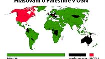 Výsledek hlasování zemí o povýšení Palestiny na pozorovatelský stát Organizace spojených národů ve čtvrtek 29. listopadu na Valném shromáždění OSN. Výsledek hlasování zemí o povýšení Palestiny na pozorovatelský stát Organizace spojených národů ve čtvrtek 29. listopadu na Valném shromáždění OSN.