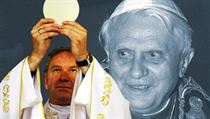 Papež Benedikt XVI. (vpravo) po odvolání arcibiskupa trnavské arcidiecéze Róberta Bezáka v červnu 2012 mu dokonce uložil vyhýbat se médiím. Ten však neuposlechl a spor se loni na konci roku vyhrotil. Papež Benedikt XVI. (vpravo) po odvolání arcibiskupa trnavské arcidiecéze Róberta Bezáka v červnu 2012 mu dokonce uložil vyhýbat se médiím. Ten však neuposlechl a spor se loni na konci roku vyhrotil.