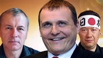 Zleva: lídr Holešovské výzvy Jaroslav Popelka, předseda Věcí veřejných Vít Bárta a senátor Tomio Okamura. Zleva: lídr Holešovské výzvy Jaroslav Popelka, předseda Věcí veřejných Vít Bárta a senátor Tomio Okamura.