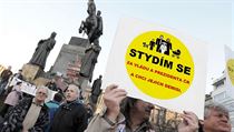 Protivládní protest, který Holešovská výzva uspořádala v Praze 16. března 2012. Protivládní protest, který Holešovská výzva uspořádala v Praze 16. března 2012.