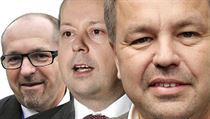 „Rebelové“ (zleva) Ivan Fuksa, Marek Šnajdr a Petr Tluchoř, kteří „zobchodovali“ svůj poslanecký mandát. „Rebelové“ (zleva) Ivan Fuksa, Marek Šnajdr a Petr Tluchoř, kteří „zobchodovali“ svůj poslanecký mandát.