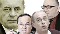Zleva ministr práce a sociálních věcí František Koníček, advokát Vít Samek a ekonomové Jaroslav Ungerman a Martin Fassmann. Zleva ministr práce a sociálních věcí František Koníček, advokát Vít Samek a ekonomové Jaroslav Ungerman a Martin Fassmann.
