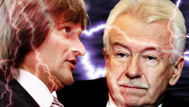 Děkan Národohospodářské fakulty Miroslav Ševčík (vlevo) a dosluhující rektor VŠE Richard Hindls. Děkan Národohospodářské fakulty Miroslav Ševčík (vlevo) a dosluhující rektor VŠE Richard Hindls.