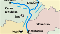 Předpokládaná trasa kanálu Dunaj – Odra – Labe. Předpokládaná trasa kanálu Dunaj – Odra – Labe.