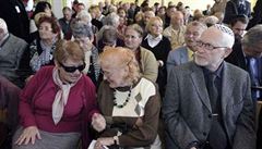 A meeting of former prisoners of the Terezín ghetto, held by the Terezín Memorial in association with the Terezín Initiative A meeting of former prisoners of the Terezín ghetto, held by the Terezín Memorial in association with the Terezín Initiative