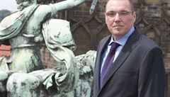 Governor Miroslav Singer on the roof of the Czech National Bank Governor Miroslav Singer on the roof of the Czech National Bank
