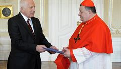 President Václav Klaus greets new Cardinal Dominik Duka President Václav Klaus greets new Cardinal Dominik Duka