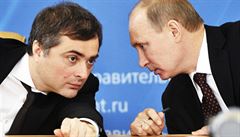 Vladislav Surkov a Vladimir Putin – rádce a jeho vládce, možná ten skutečný tandem, který již víc než dvanáct let řídí Rusko. Vladislav Surkov a Vladimir Putin – rádce a jeho vládce, možná ten skutečný tandem, který již víc než dvanáct let řídí Rusko.