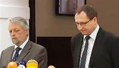 ČSSD MPs František Bublan (a former interior minister) and Richard Dolejš (head of the committee that supervises the BIS spy service) address the media on Tuesday ČSSD MPs František Bublan (a former interior minister) and Richard Dolejš (head of the committee that supervises the BIS spy service) address the media on Tuesday