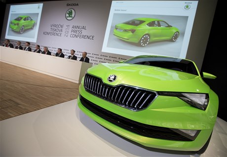 Vz koda VisionC na výroní tiskové konferenci automobilky koda Auto uspoádané 17. bezna v Mladé Boleslavi. 