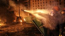 Násilné střety mezi demonstranty a policií 23. ledna v Kyjevě. Násilné střety mezi demonstranty a policií 23. ledna v Kyjevě.