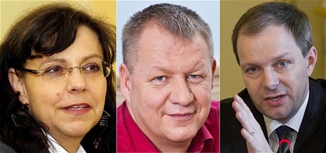 Ministi Sobotkovy vlády: Svatopluk Nmeek, Marcel Chládek a Michaela Marksová Tominová