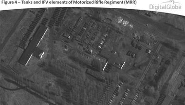Satelitn snmky rusk armdy rozmstn u ukrajinskch hranic.