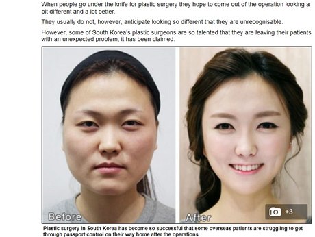 Po plastické operaci v Jiní Koreji potebují eny certifikát o totonosti