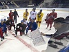 eská hokejová reprezentace na tréninku v Minsku