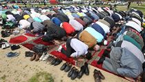 Modlící se muslimové na Letné. | na serveru Lidovky.cz | aktuální zprávy