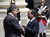 Francouzský prezident Francois Hollande a jeho ukrajinský protjek Petro...