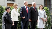 Jindich Forejt, Laura Bushov, George W. Bush, Vclav Klaus a Livia Klausov...