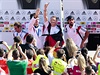 (Zleva) Philipp Lahm, Thomas Müeller, Sebastian Schweinsteiger a Sami Khedira...