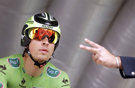 Slovák Peter Sagan na startu asovky.