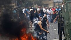 Proti izraelské ofenziv v Pásmu Gazy protestovali Palestinci nejen na Západním...