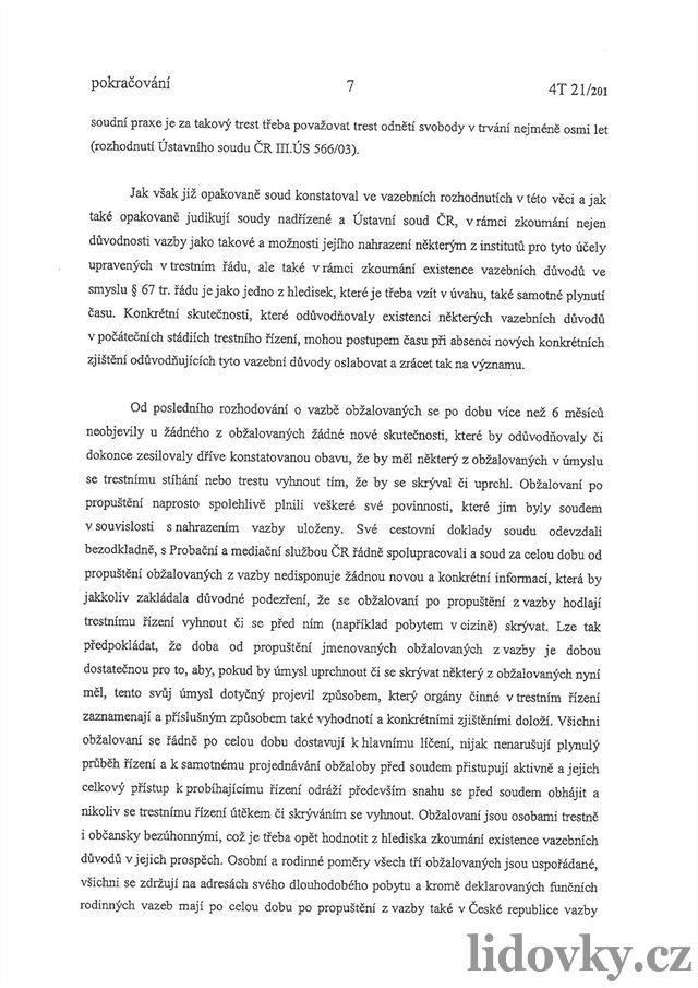 (7) Usnesení Krajského soudu v Praze, kterým byl Davidu Rathovi vrácen cestovní...