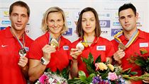 Zleva oštěpaři Vítězslav Veselý a Barbora Špotáková, chodkyně Anežka Drahotová... | na serveru Lidovky.cz | aktuální zprávy
