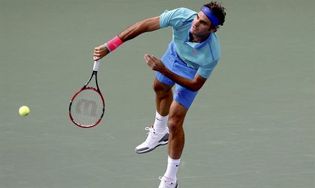 Roger Federer bhem semifinále US Open.