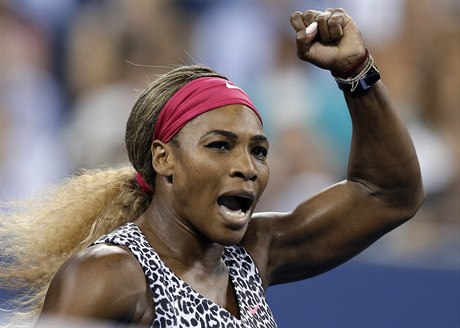 Serena Williamsová slaví dalí výhru na US Open.