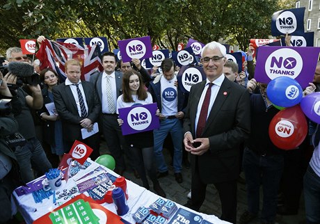 Alistair Darling, vdce kampan za setrvání Skotska v rámci Británie, bhem...