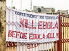 Zabijte ebolu, ne zabije vs - transparent ve mst Freetown v Sierra Leone.