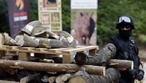 Příslušník celní správy stojí poblíž rohů nosorožců, které mají být spáleny... | na serveru Lidovky.cz | aktuální zprávy