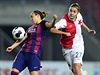 Utkn 1. kola play off fotbalov Ligy mistry: Slavia Praha - FC Barcelona....