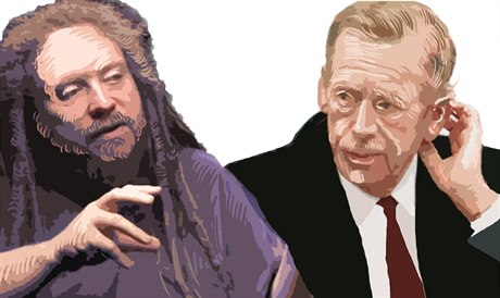 Jaron Lanier a Václav Havel, nositelé Mírové ceny nmeckých knihkupc