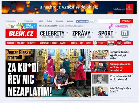 Internetový server Blesk.cz