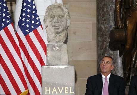 Busta Václava Havla, které dnes poehnal i kaplan amerického Kongresu